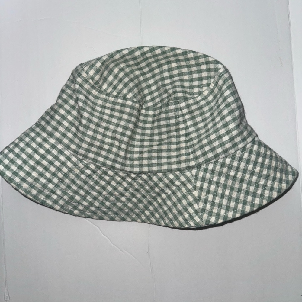 Women’s H&M Green and White Checkered Bucket Hat